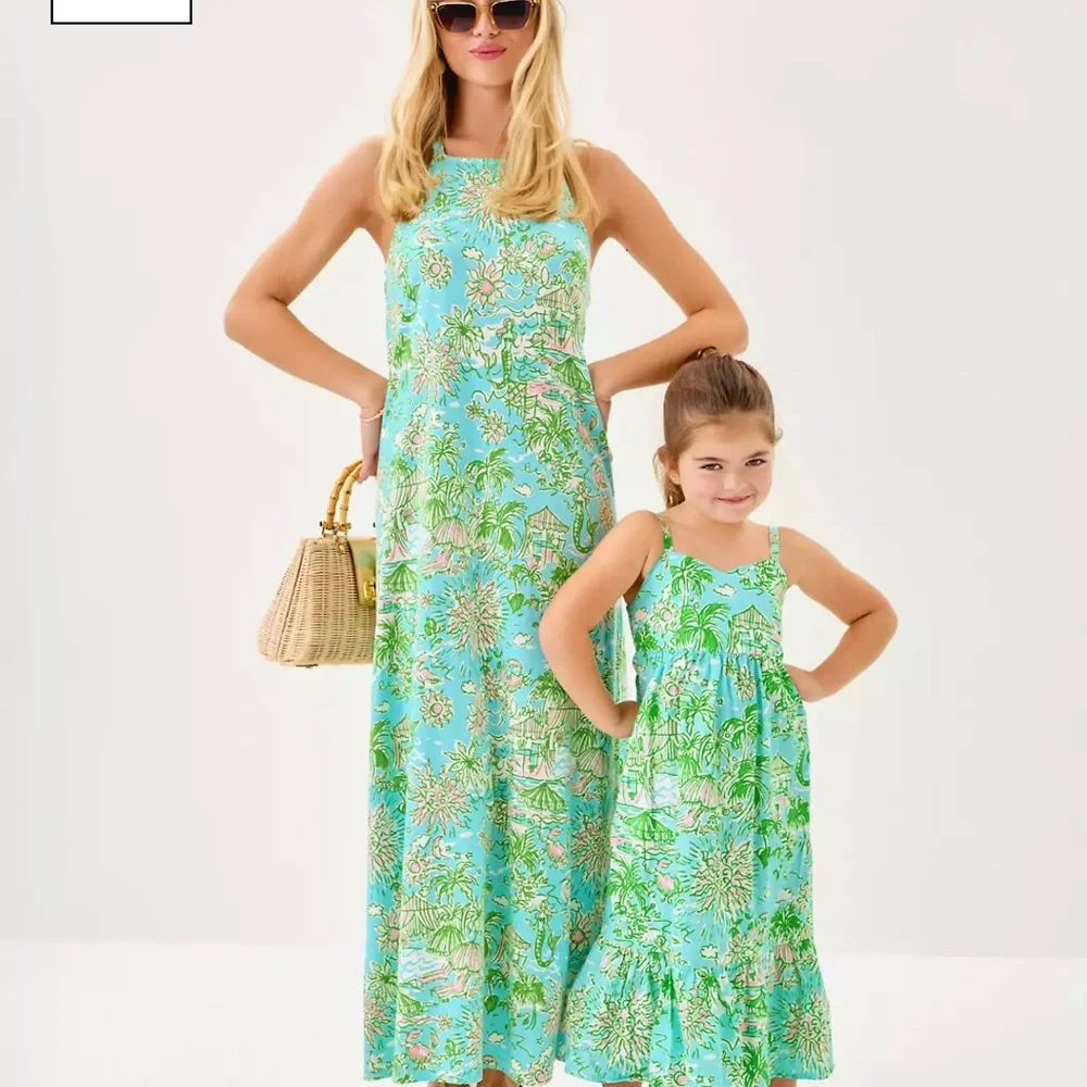 NWT Lilly Pulitzer KYLEIGH MAXI 👗 “Fresh Water Blue Sunbath” MSRP $178 NWT sz LG - Picture 15 of 16